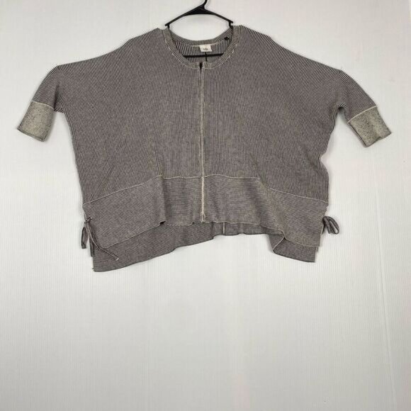 Cabi Striped Full Zip CUPIDS Cardigan Sweater 3/4 Sleeve Black/White Size S - Picture 10 of 13